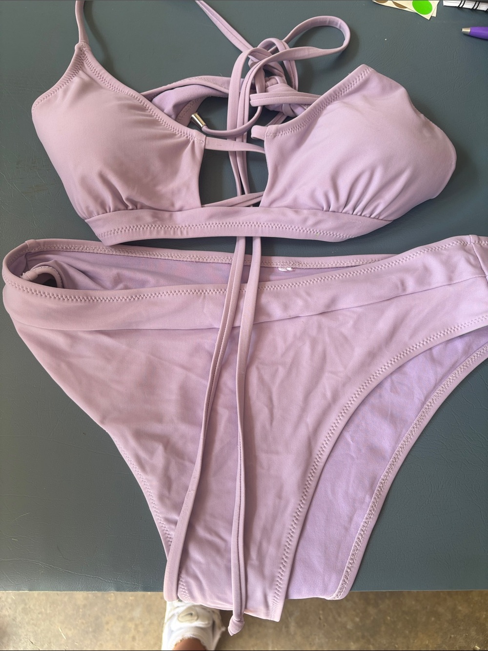 Lilac Strappy Bikini Set - Two Piece Swimwear